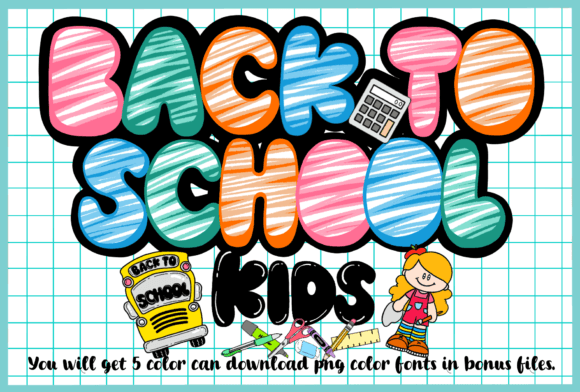 Black to School Kids: A Crayon-Style Creative Font