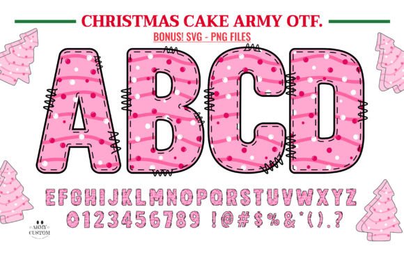 Deck the Halls with Christmas Cake Army Typography