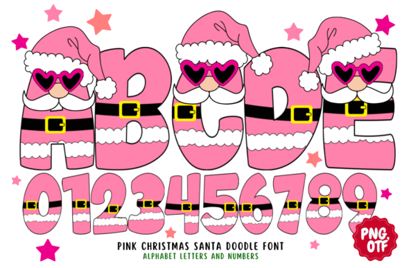 Inject Playful Holiday Magic with the Pink Christmas Santa Doodle Font