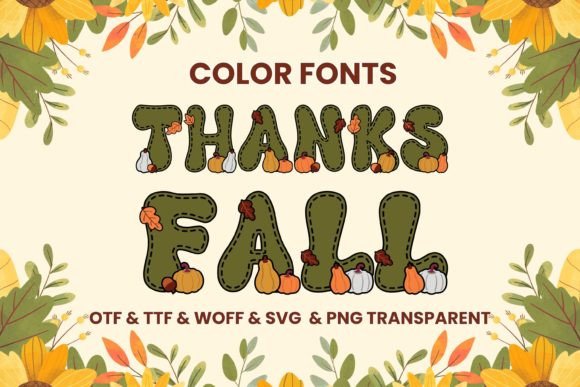 Thanks Fall: A Playful Color Font for Autumn Projects